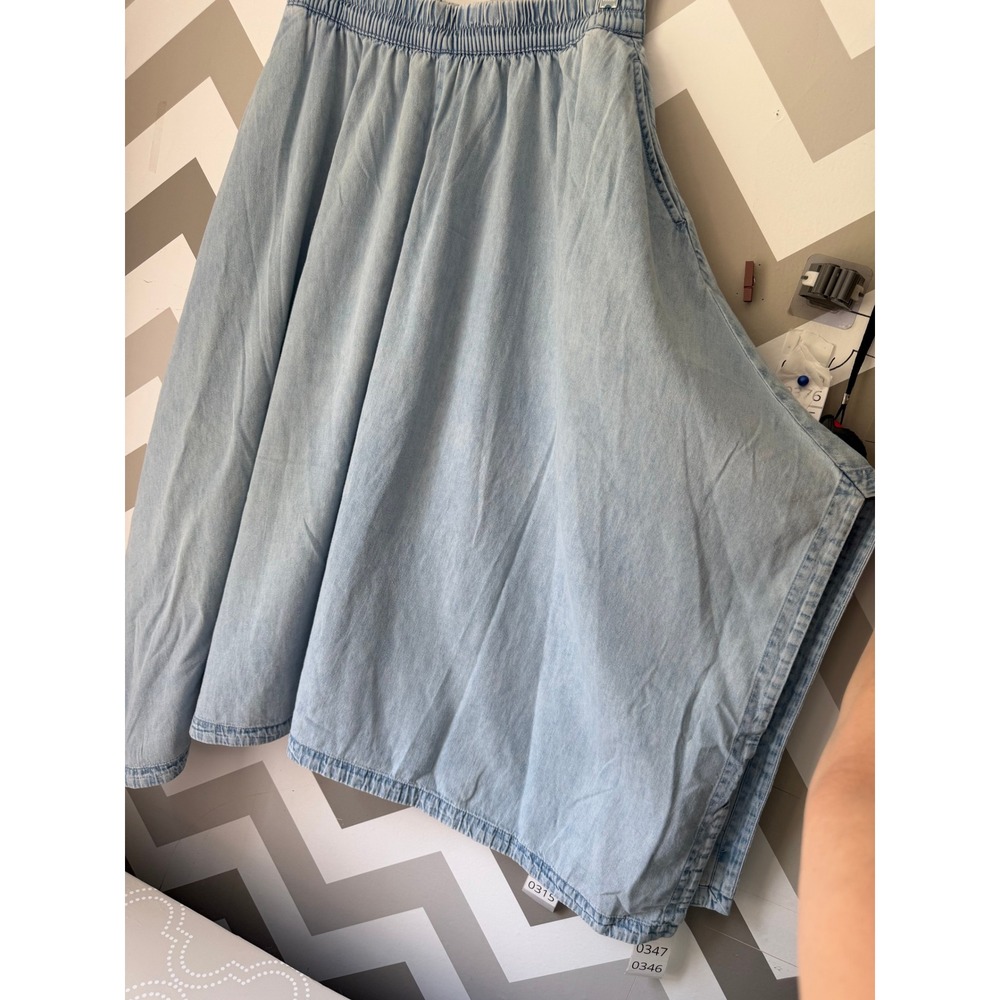 Gap Denim Mdi Handkerchief Elastic Waist Light Wash Blue Size M - Picture 6 of 7